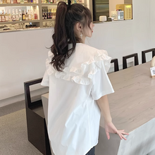 画像をギャラリービューアに読み込む, ポニーテールが似合う彼女のフリルブラウス_N0849
