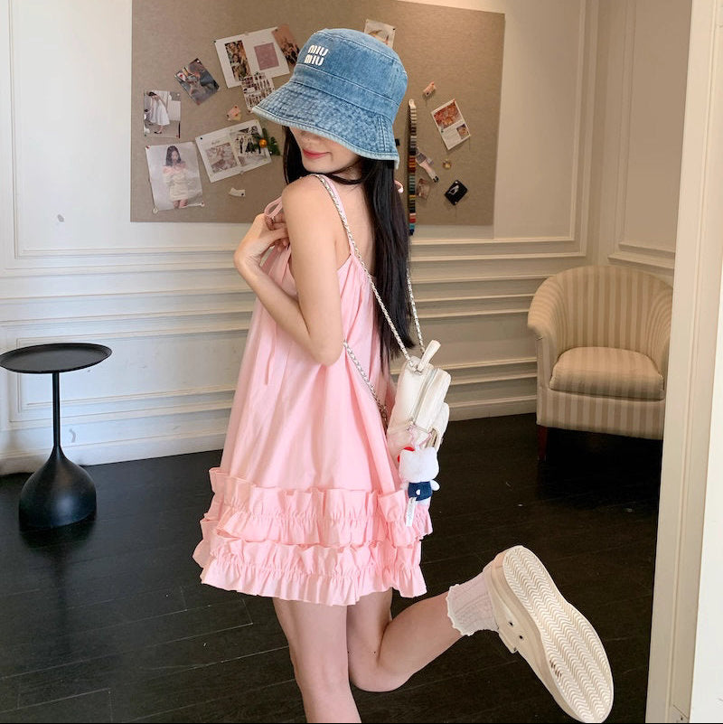 花びらフリルの風にそよぐベビードールキャミトップス_R0255