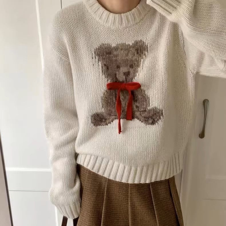愛され上手な彼女のリボンくまさんニット_N1757 – merci latte