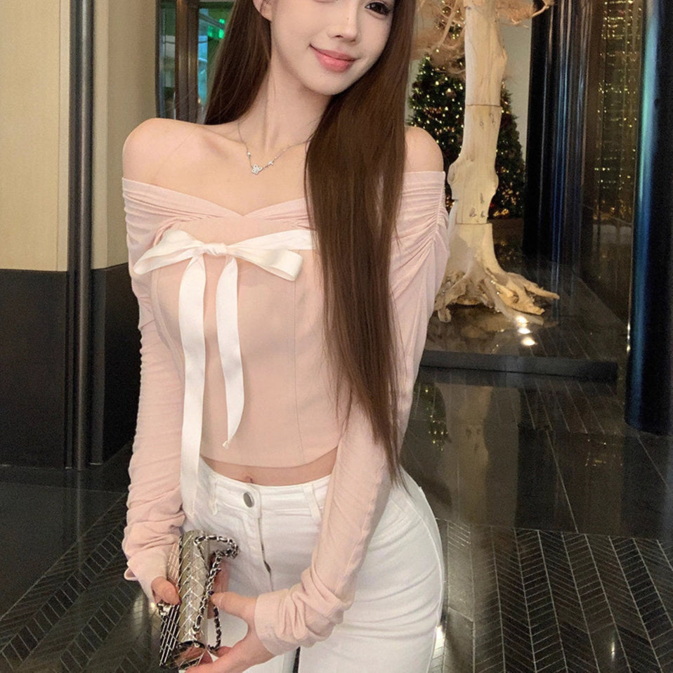 胸元でほどける恋のリボントップス_R0318 – merci latte