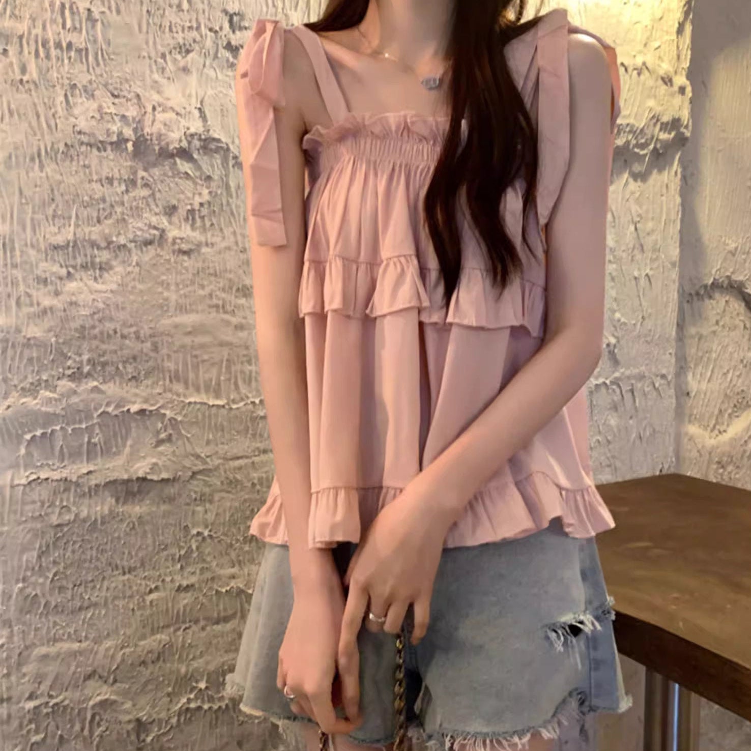 タグ付き！オブリ♡リボンキャミトップス もう少し一緒にいたかった夏のリボンキャミトップス_R0125 – merci latte