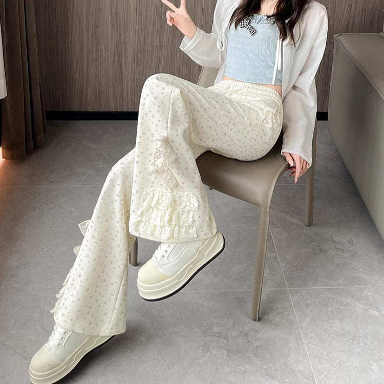 花咲く夢のガーリーレースフレアパンツ_R0085 – merci latte