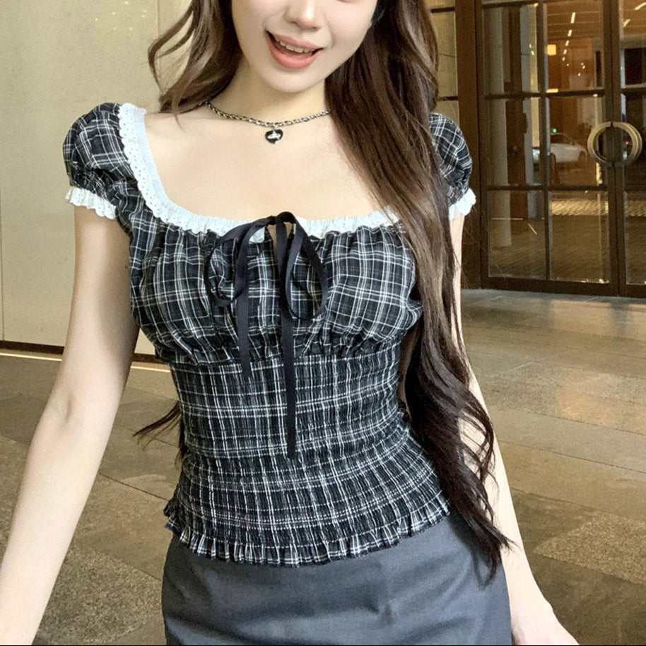 merci latte 大好きな彼に会う日のチェック柄トップス_L0039 LIMITED COLLECTION】大好きな彼に会う日のチェック柄トップス_