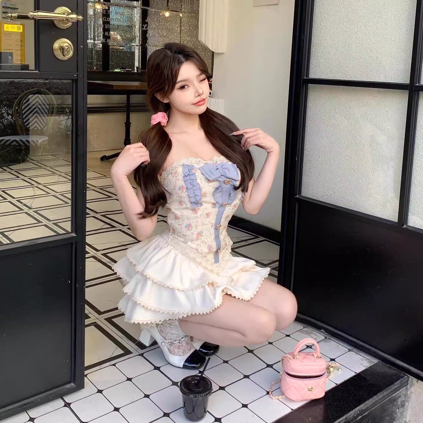 即納アイテム】恋するあの子のリボンビスチェセットアップ_K0001