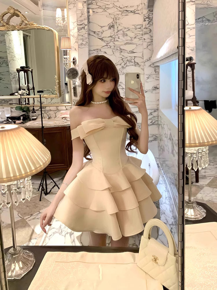 春夏コーデ　夜に咲くクラシカルローズ♡艶やかに着こなすノースーリーブドレス♡S Glossy/グロッシー】レーススリーブ/ 七分袖/ 長袖/ 袖あり