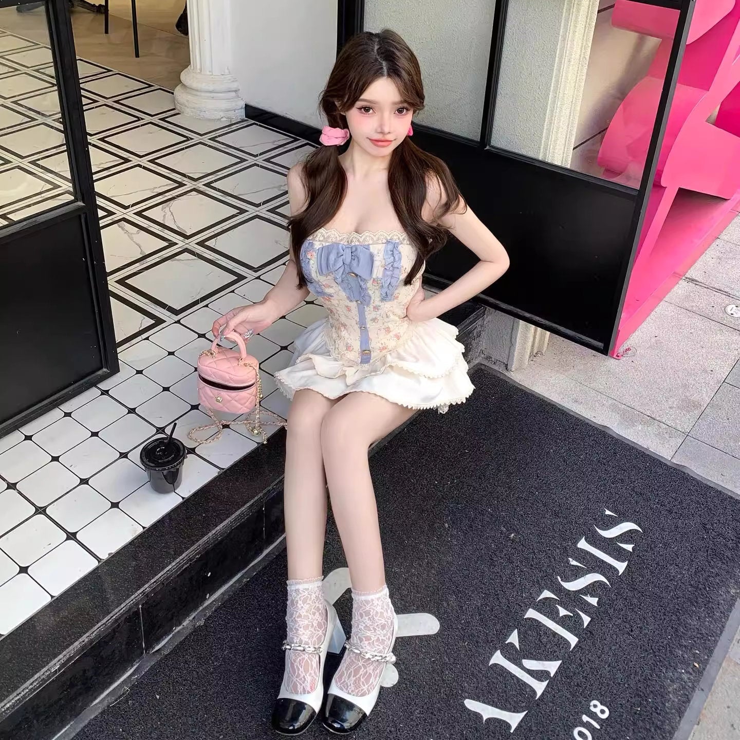 即納アイテム】恋するあの子のリボンビスチェセットアップ_K0001