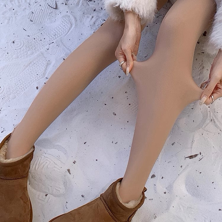 YOUBE #07 ユービーストッキング風裏起毛タイツ M〜Lサイズ ブラック